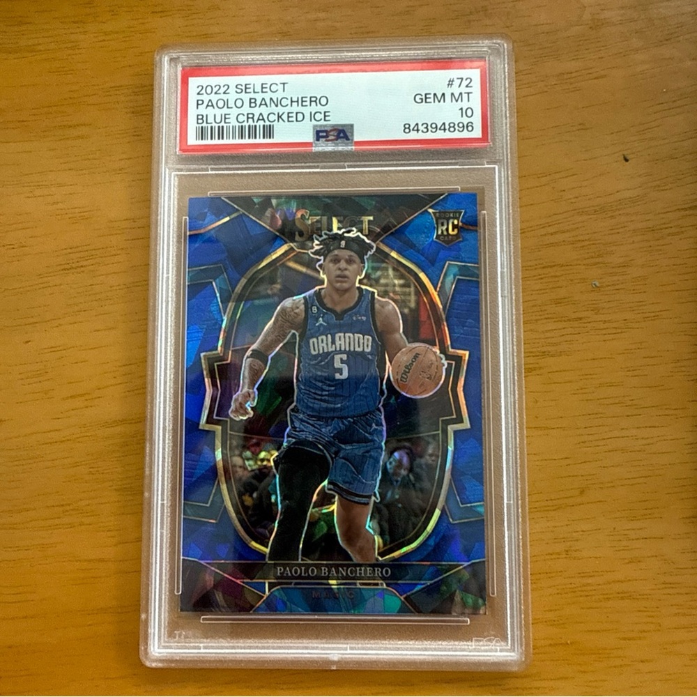 2022 Select Paolo Banchero Blue Cracked Ice Card PSA 10 Rookie Card